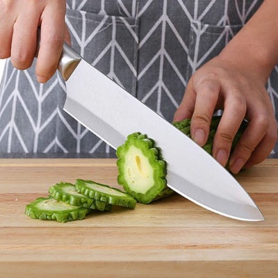 couteau de cuisine découpe solide manche metallique