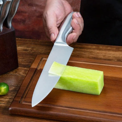 couteau de cuisine prise main stable manche metallique