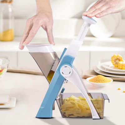 mandoline cuisine bleu hachoir intégré