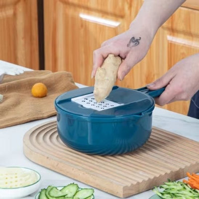 mandoline cuisine bleu multifonction ronde