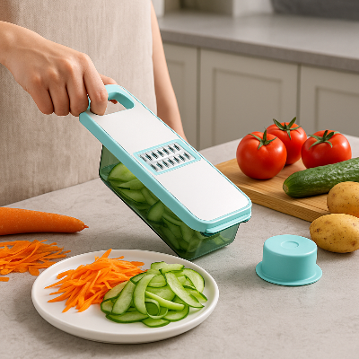 mandoline cuisine ultra-pratique avec récipient