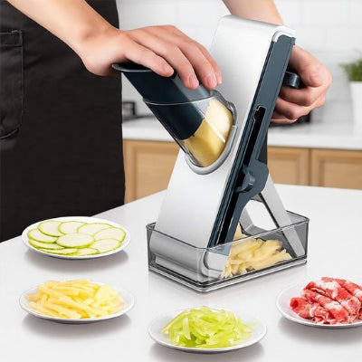 mandoline cuisine variété légumes hachoir récipient