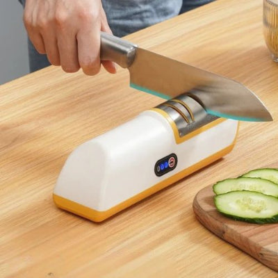 aiguiseur couteau électrique jaune