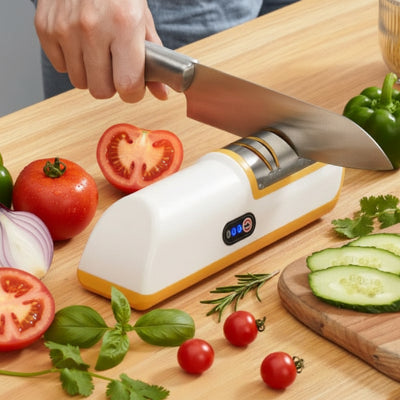 aiguiseur couteau électrique jaune