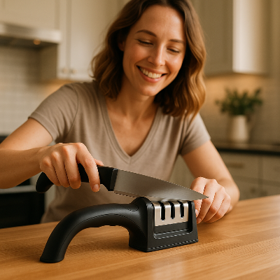 aiguiseur couteau précision table cuisine