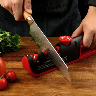 aiguiseur couteau professionnel rouge