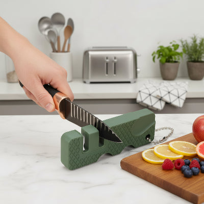 Aiguiseur couteau vert compact