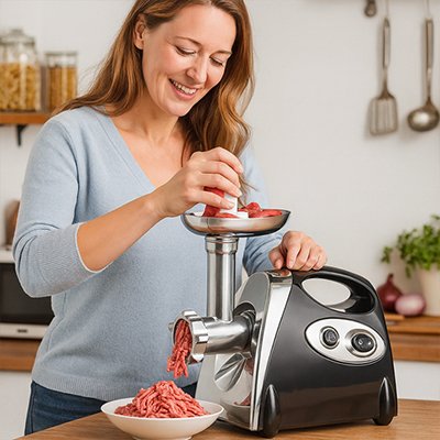 hachoir à viande noir automatique