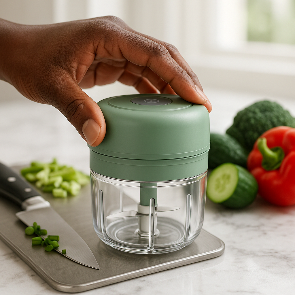 hachoir manuel vert rechargeable petit